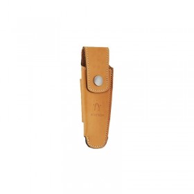 Pack couteaux Nontron en buis N° 22 avec étui en cuir Fauve, manche sabot, lame inox 8 cm (photo étui)