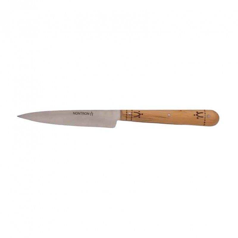Couteaux de table Nontron - manche en bois de buis pyrogravé - lame inox 10 cm