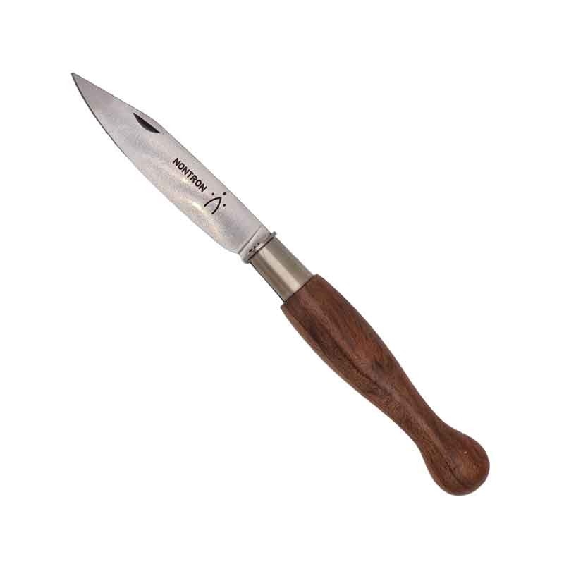 Couteau Nontron en Noyer N° 25 | manche boule, lame inox 9 cm