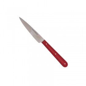 Couteau Nontron d'office rouge en acrylique minéral | lame inox 8 cm