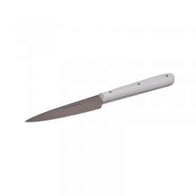 Couteau Nontron d'office blanc en acrylique minéral | lame inox 8 cm