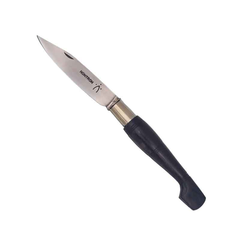 Couteau Nontron en ébène N° 25 | manche sabot, lame inox 9 cm