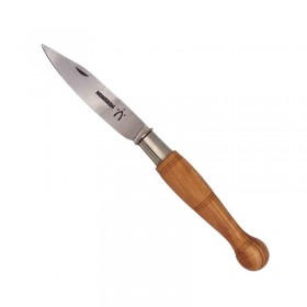 Couteau Nontron en bois d'Olivier N° 25 | manche boule, lame inox 9 cm