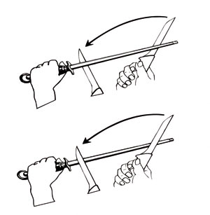 Couteaux de Nontron: conseils pour aiguiser votre couteau avec un fusil de boucher